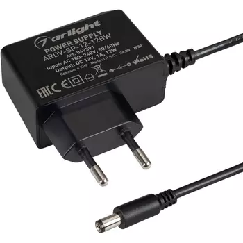 Блок питания ARDV-SP-12-12BW (12V, 1A, 12W) (Arlight, Адаптер) 049391