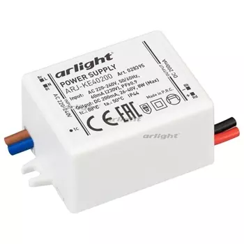 Блок питания 220V ARJ-KE40200 (8W, 200mA, PFC) (Arlight, IP44 Пластик) 028395
