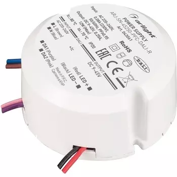 Блок питания ARJ-SN-45250-PFC-DALI-R (12W, 9-45V, 0.25A) (Arlight, IP20 Пластик, 3 года) 043061