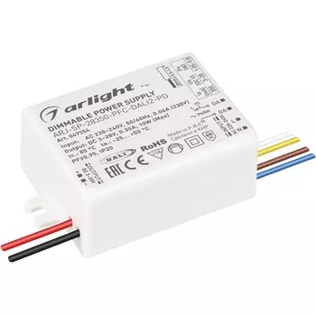 Блок питания ARJ-SP-28350-PFC-DALI2-PD (10W, 3-28V, 350mA) (Arlight, IP20 Пластик) 047354