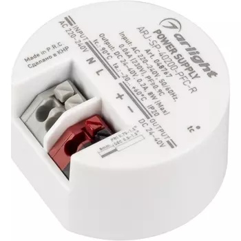 Блок питания ARJ-SP-40200-PFC-R (8W, 24-40V, 200mA) (Arlight, IP20 Пластик, 5 лет) 048767