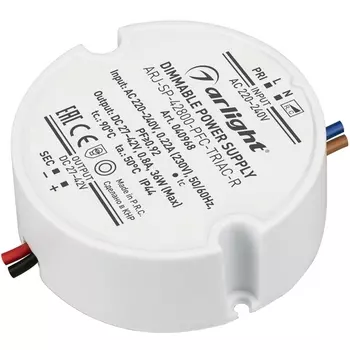 Блок питания ARJ-SP-42800-PFC-TRIAC-R (36W, 27-42V, 800mA) (Arlight, IP44 Пластик) 040968