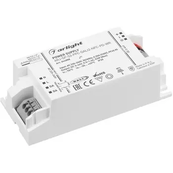 Блок питания ARJ-SP-53-PFC-DALI2-NFC-PD-WR (53W, 3-44V, 0.5-1.4A) (Arlight, IP20 Пластик) 044888