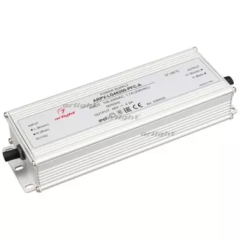 Блок питания ARPV-LG48200-PFC-A (48V, 4.2A, 200W) (Arlight, IP67 Металл, 5 лет) 030033