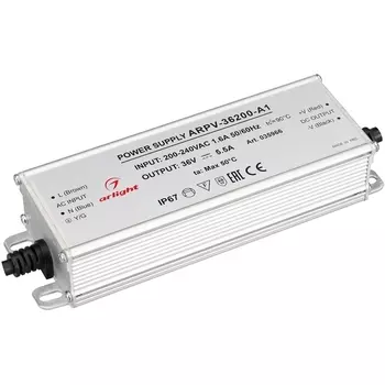 Блок питания ARPV-36200-A1 (36V, 5.55A, 200W) (Arlight, IP67 Металл) 035966