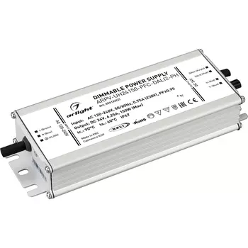 Блок питания ARPV-UH24150-PFC-DALI2-PH (24V, 6.3A, 150W) (Arlight, IP67 Металл) 026126(2)