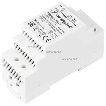 Блок питания ARV-DR30-24 (24V, 1.25A, 30W) (Arlight, IP20 DIN-рейка) 031085