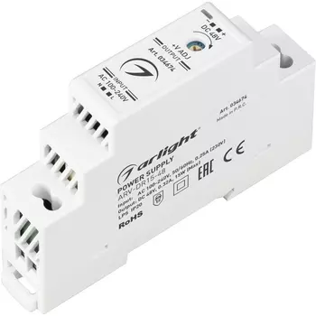 Блок питания ARV-DR15-48 (48V, 0.32A, 15W) (Arlight, IP20 DIN-рейка) 034674