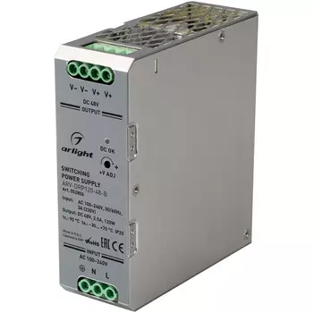 Блок питания ARV-DRP120-48-B (48V, 2.5A, 120W) (Arlight, IP20 Металл) 052806