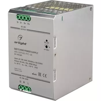 Блок питания ARV-DRP480-PFC-48 (48V, 10A, 480W) (Arlight, IP20 Металл, 5 лет) 044601