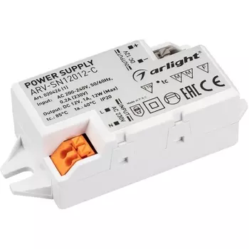Блок питания ARV-SN12012-C (12V, 1A, 12W) (Arlight, IP20 Пластик) 020426(1)