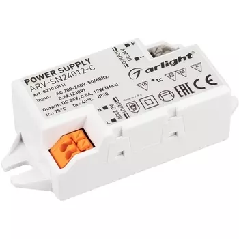 Блок питания ARV-SN24012-C (24V, 0.5A, 12W) (Arlight, IP20 Пластик) 021020(1)