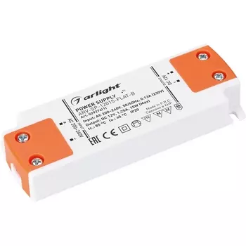 Блок питания ARV-SP-12015-FLAT-B (12V, 1.25A, 15W) (Arlight, IP20 Пластик) 029276(1)