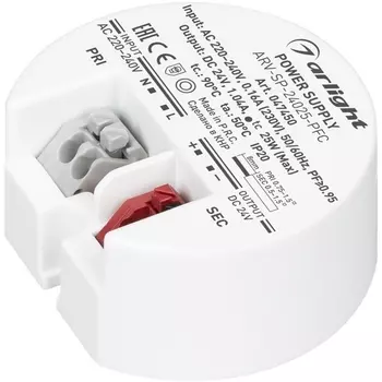 Блок питания ARV-SP-24025-PFC (24V, 1A, 25W) (Arlight, IP20 Пластик) 047450