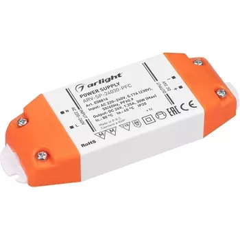 Блок питания ARV-SP-24030-PFC (24V, 1.25A, 30W) (Arlight, IP20 Пластик) 038816
