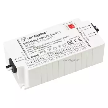 Блок питания ARJ-SP-10-PFC-0-10V (10W, 120-350mA) (IP20 Пластик) 030928 (Arlight)