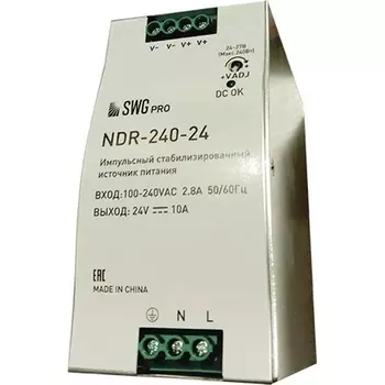 Блок питания для светодиодной ленты 240Вт 24В SWG NDR NDR-240-24
