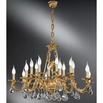 Большая люстра с хрусталем Nervilamp 700 700/8+8 подсвечник