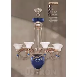 Большая люстра премиум 201B/9 CB COBALT/GARNET CERAM. - AMBER CRYST. (Riperlamp)