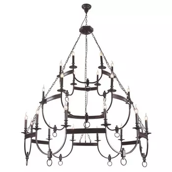 Большая подвесная люстра Crystal Lux SUERTE BROWN SP12+6+6 подсвечник