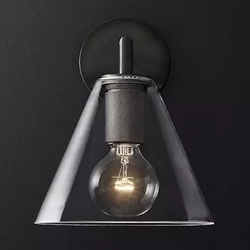 Бра Rh Utilitaire Funnel Shade Single Sconce Black ImperiumLoft 44,543 (123269-22)