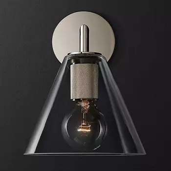 Бра Rh Utilitaire Funnel Shade Single Sconce Silver ImperiumLoft 44,544 (123271-22)