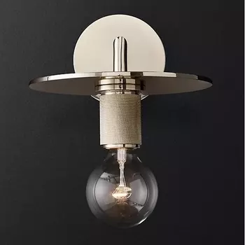 Бра Rh Utilitaire Knurled Disk Shade Sconce Silver ImperiumLoft 44,55 (123283-22)
