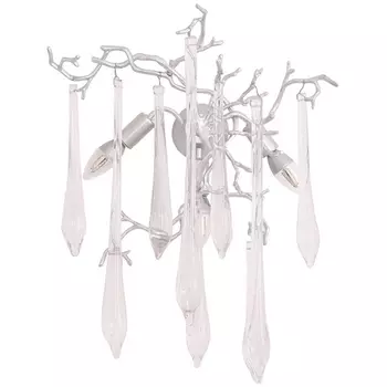 Бра Crystal Lux REINA AP3 SILVER PATINA форма ветки с подвесками