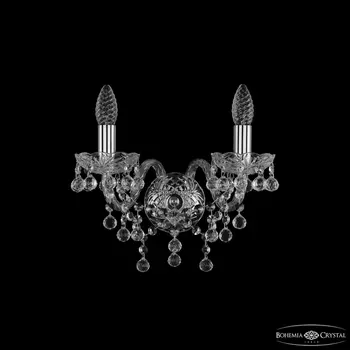 Бра Bohemia 1409 1409B/2/141 Ni подсвечник с подвесками