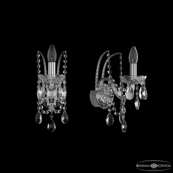 Бра Bohemia 1411 1411B/1/141 Ni подсвечник с подвесками