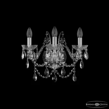 Бра Bohemia 1411 1411B/3/160 Ni подсвечник с подвесками