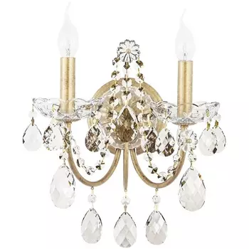 Бра Crystal Lux ODELIS AP2 GOLD подсвечник с подвесками