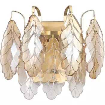 Бра хрусталь Crystal Lux TREVI AP2 BRASS листья