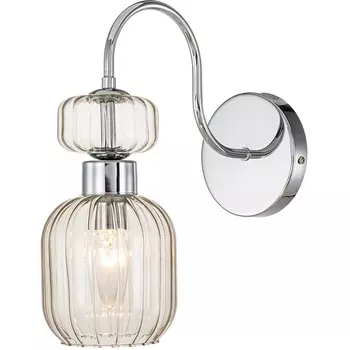 Бра Escada Gloss 1141/1A Chrome/Beige 1x60Вт E14, металл/стекло, хром/бежевый