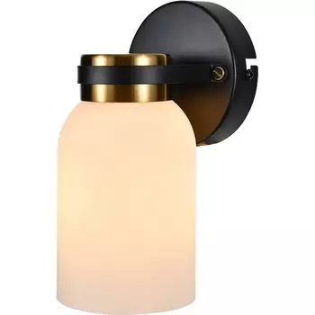 Бра Escada Madison 1x40Вт E14, металл/стекло, черный/бронза, белый