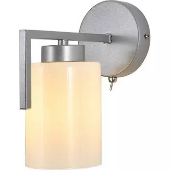 Бра Escada Style 1142/1 Silver 1x60Вт E27, металл/стекло, серебро/матовый, с выключателем