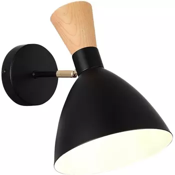 Бра Evoluce SLE1256 SLE1256-401-01 Черный/Черный, Светлое дерево, Золотистый E14 1*40W