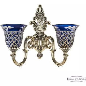 Бра хрустальное 7203B13/2/175 GB P2 U Amber-Blue/H-1J Bohemia Verona