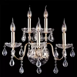 Бра из хрусталя 3600/5 золото/прозрачный хрусталь Strotskis (Eurosvet)