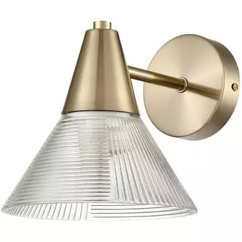 Бра Lumion Corne 6596/1W латунь титаниум/прозрачный, металл/стекло E27 1*60W 220V