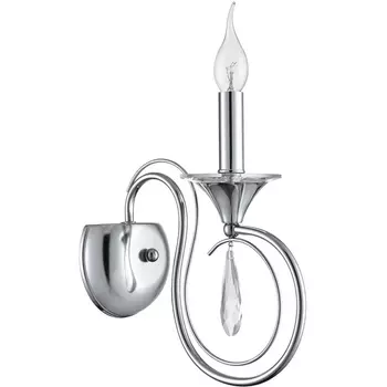 Бра Lumion Laoka 8032/1W металл/хрусталь, хром/прозрачный E14 1*40W 220V подсвечник с подвесками