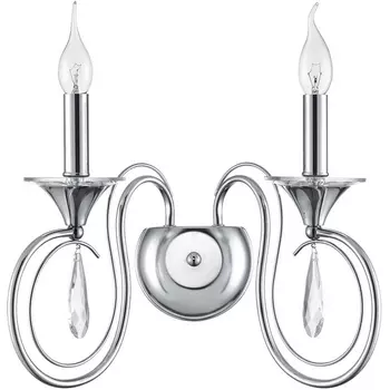 Бра Lumion Laoka 8032/2W металл/хрусталь, хром/прозрачный E14 2*40W 220V подсвечник с подвесками