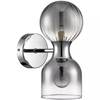 Бра Lumion Tauna 8114/2W хром/дымчатый, металл/стекло G9 30W + E14 40W 220V