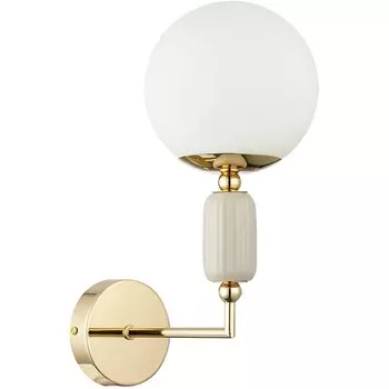 Бра Lumion Vivien 6580/1W французское золото, серый/белый металл, керамика/стекло E14 1*40W 220V