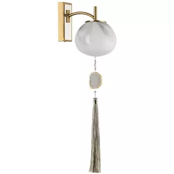 Бра Odeon Light Fiolent 5432/1W золотой(под латунь)/стекло/кисточка/агат E14 1*40W