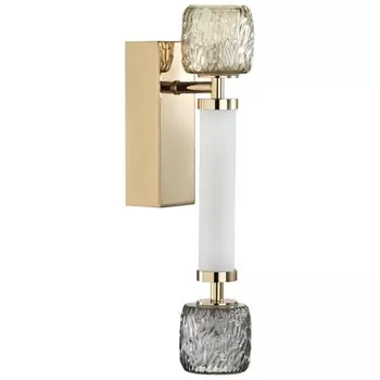 Бра светодиодное Odeon Light Kliff 5426/13WL золотой/белый/дымчатый/коньячный/металл/стекло/акрил LED 13W 3000K