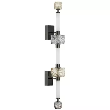 Бра светодиодное Odeon Light Kliff 5427/34WL черный хром/белый/дымчатый/коньячный/металл/стекло/акрил LED 34W 3000K