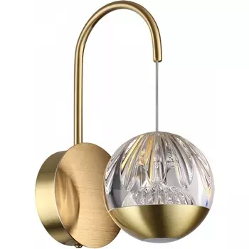 Бра светодиодное Odeon Light Sono 5101/5WL под латунь/прозрачный/акрил LED 5W 4000K в форме шара