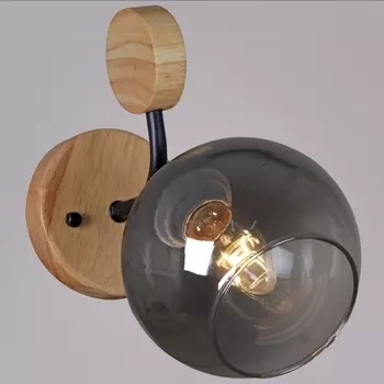 Бра Reluce 06780-0.2-01 BK+WOOD