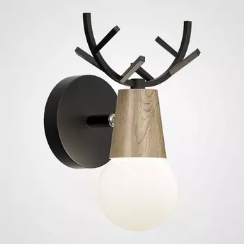 Бра с рожками DEER A Wood/Black ImperiumLoft DEER01